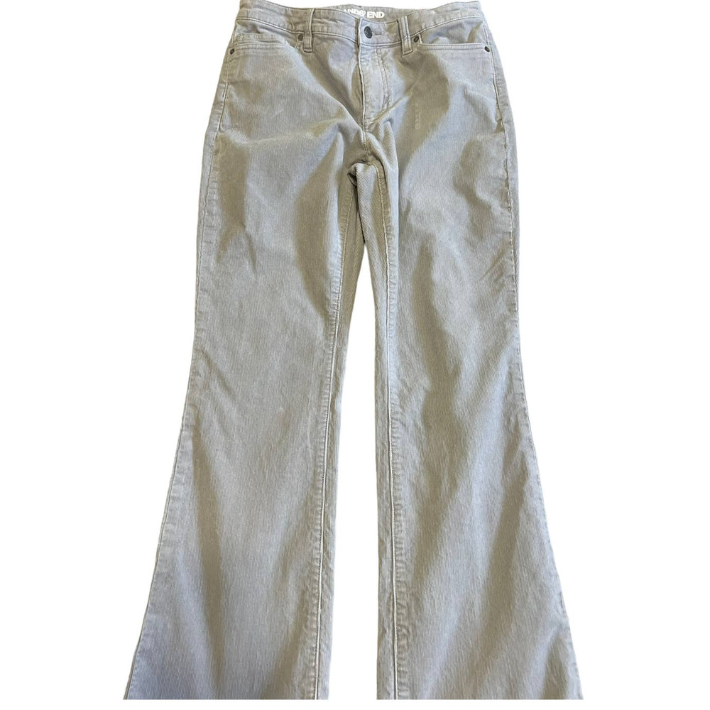 Lands' End Light Gray Corduroy Taille Mi-Haute Bootcut Pants Size 10